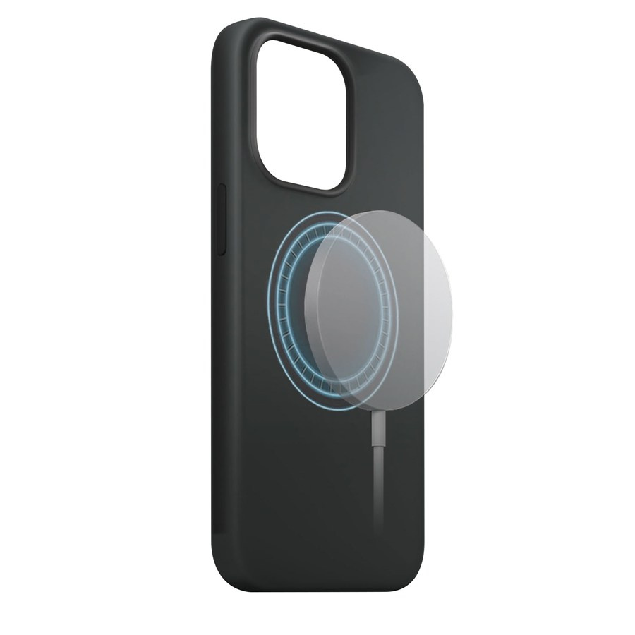 XQISIT NP SILIKONA MACIŅŠ ANTI BAC MAGSAFE FOR IPHONE 14 MELNS