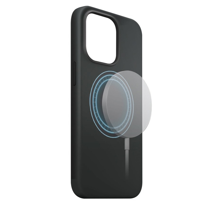 XQISIT NP SILIKONA MACIŅŠ ANTI BAC MAGSAFE, RECYCLED FOR IPHONE 15 PRO MAX MELNS