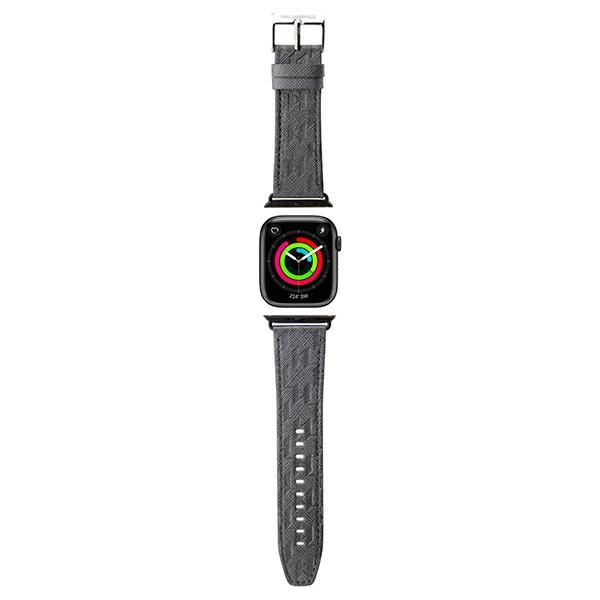 Karl Lagerfeld Saffiano Monogram siksniņa priekš Apple Watch 38/40/41mm - sudraba