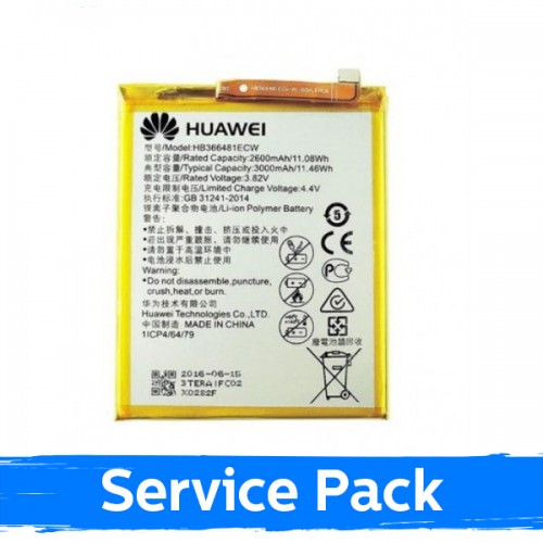 Baterija Saderīgs ar Huawei P9 / P9 Lite / P10 Lite / daug kitų / HB366481ECW 100% Original (Service Pack)