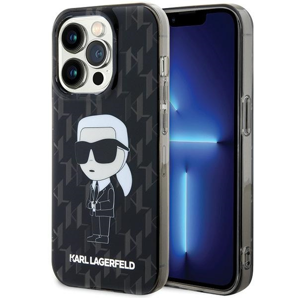 KARL LAGERFELD KLHCP15LHNKMKLK IPHONE 15 PRO 6.1 "MELNS/MELNS MACIŅŠ MONOGRAM ICONIK