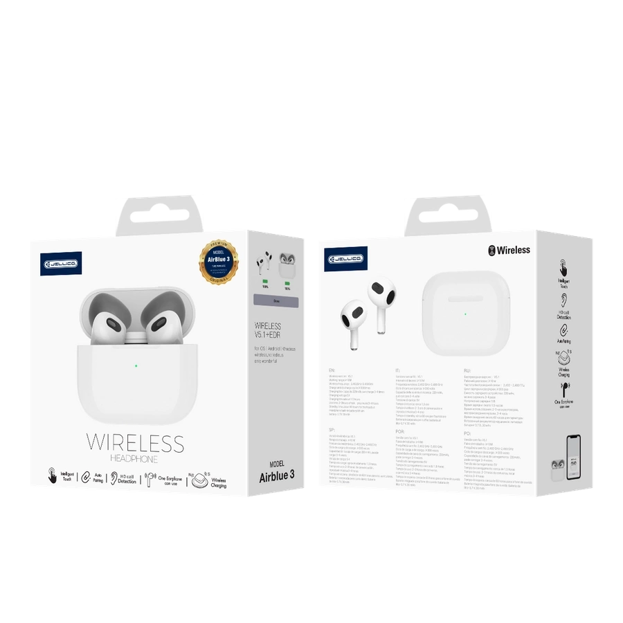 JELLICO bezvadu austiņas AirBlue 3 Balts