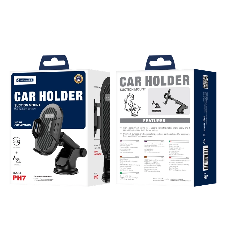 JELLICO auto gravitācijas turētājs PH7 Melns