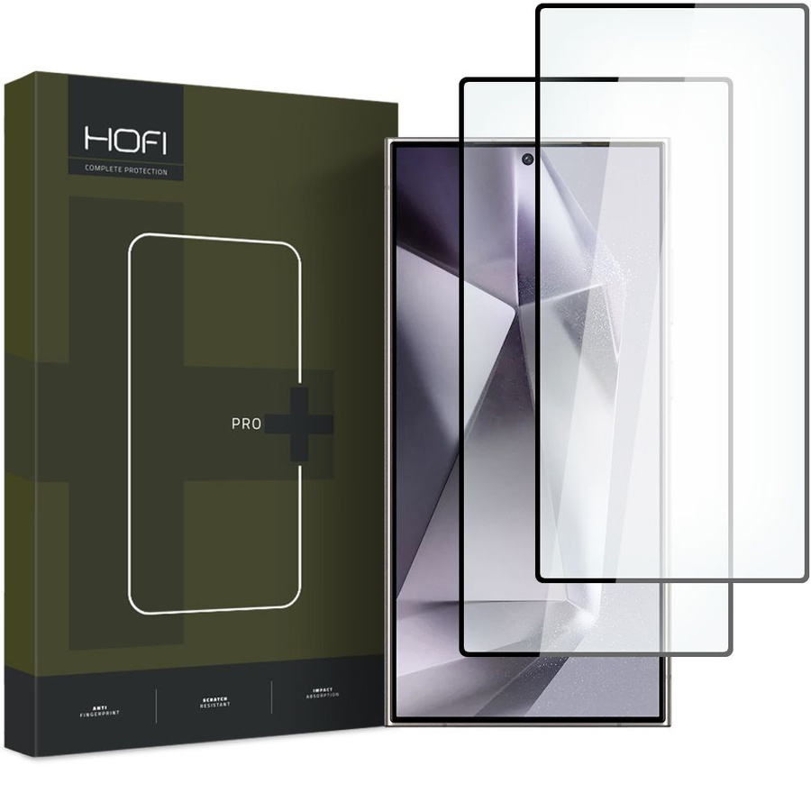 RŪDĪTS STIKLS HOFI GLASS PRO+ 2-PACK GALAXY S24 ULTRA MELNS