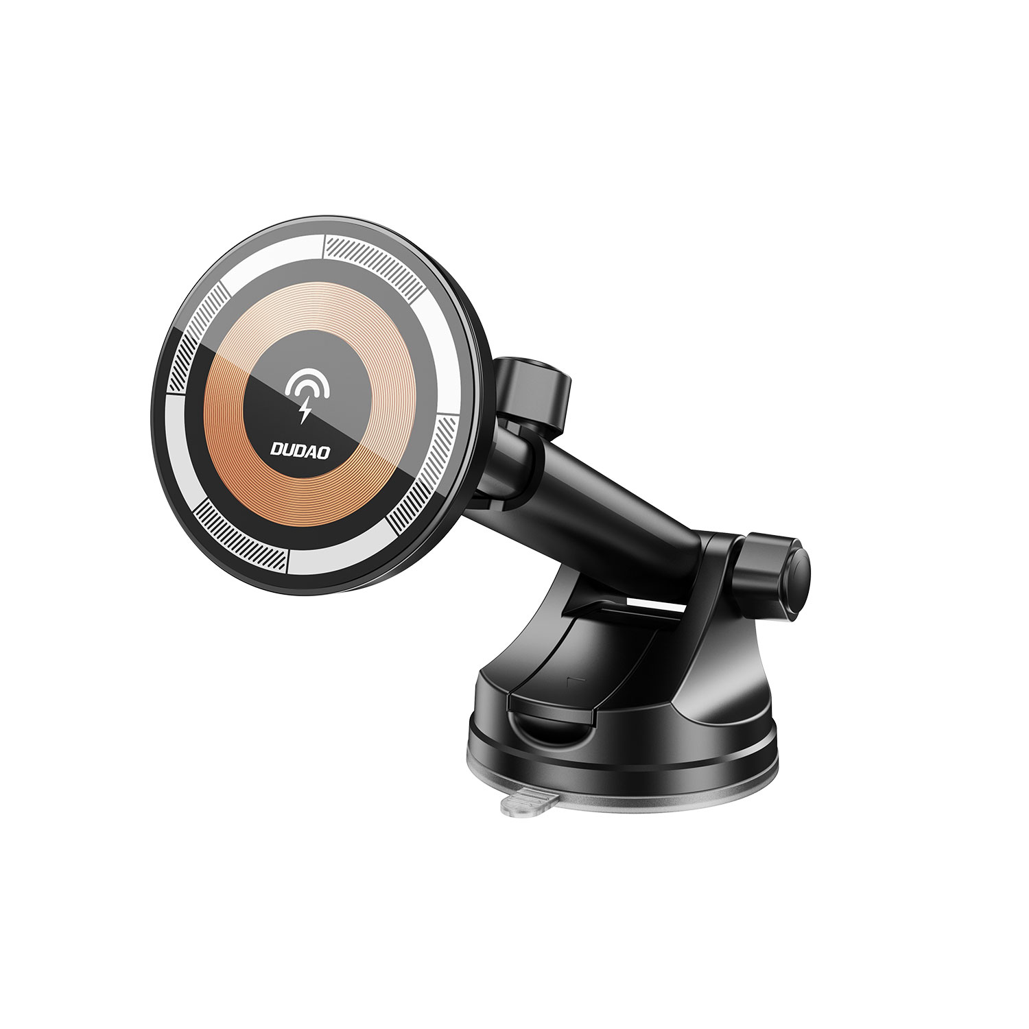 Magnētiskais turētājs ar MagSafe indukcijas lādētāju paneļa / gaisa ventilācijas režģim 15W Dudao F12MAX+ - melns