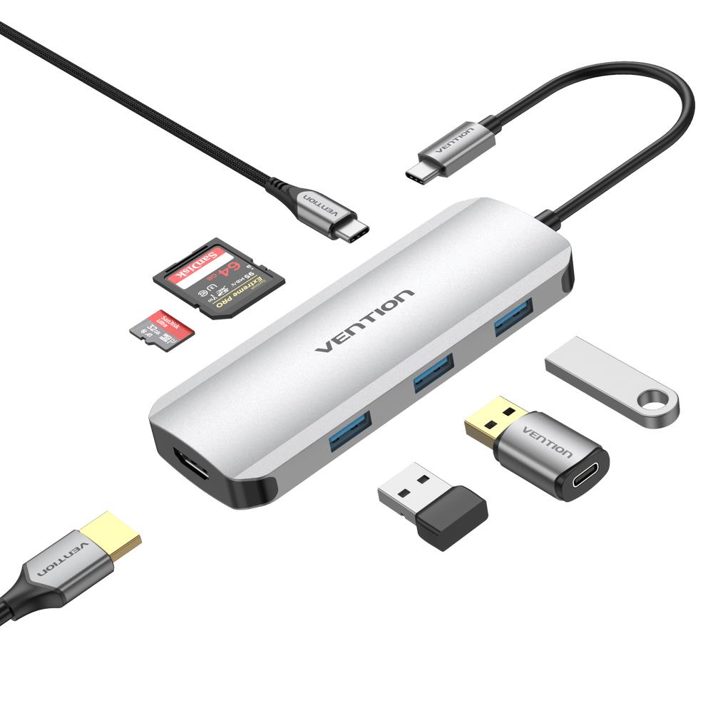 Vention 7-in-1 USB-C dokstacija, 0.15m