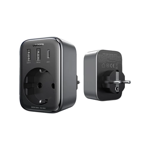 Lādētājs Ugreen CD314 melns 30W (1xPD / 2xQC3.0 / 1xAC)