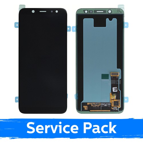 LCD Displejs Saderīgs ar Samsung A600 2018 A6 Melns (Service Pack)