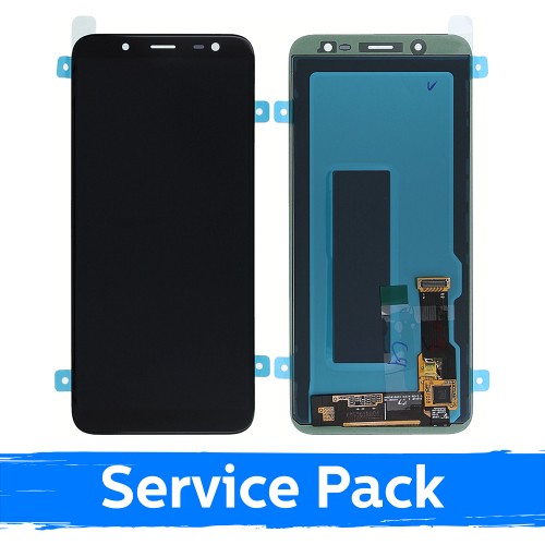 LCD Displejs Saderīgs ar Samsung J600 2018 J6 Melns (Service Pack)