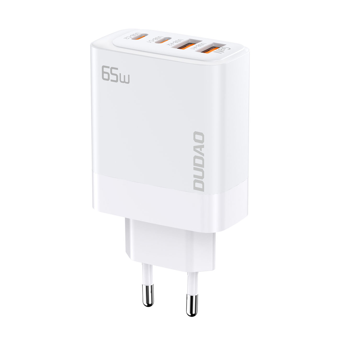 Dudao A65EU GaN tīkla lādētājs 2xUSB-A / 2xUSB-C PD 65W - balts