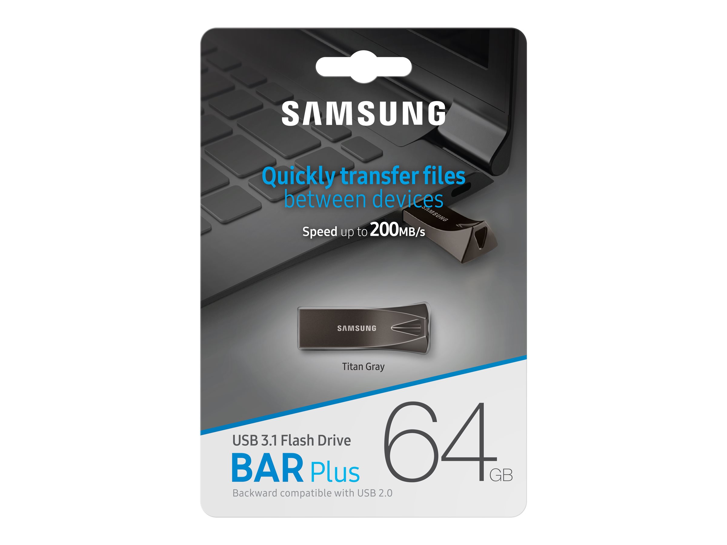 SAMSUNG BAR PLUS 64GB titāna pelēks