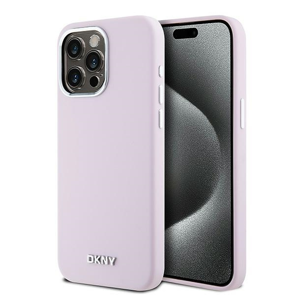 DKNY DKHMP15XSMCHLP iPhone 15 Pro Max6.7" rozā maciņš Liquid Silicone Small Metal Logo MagSafe