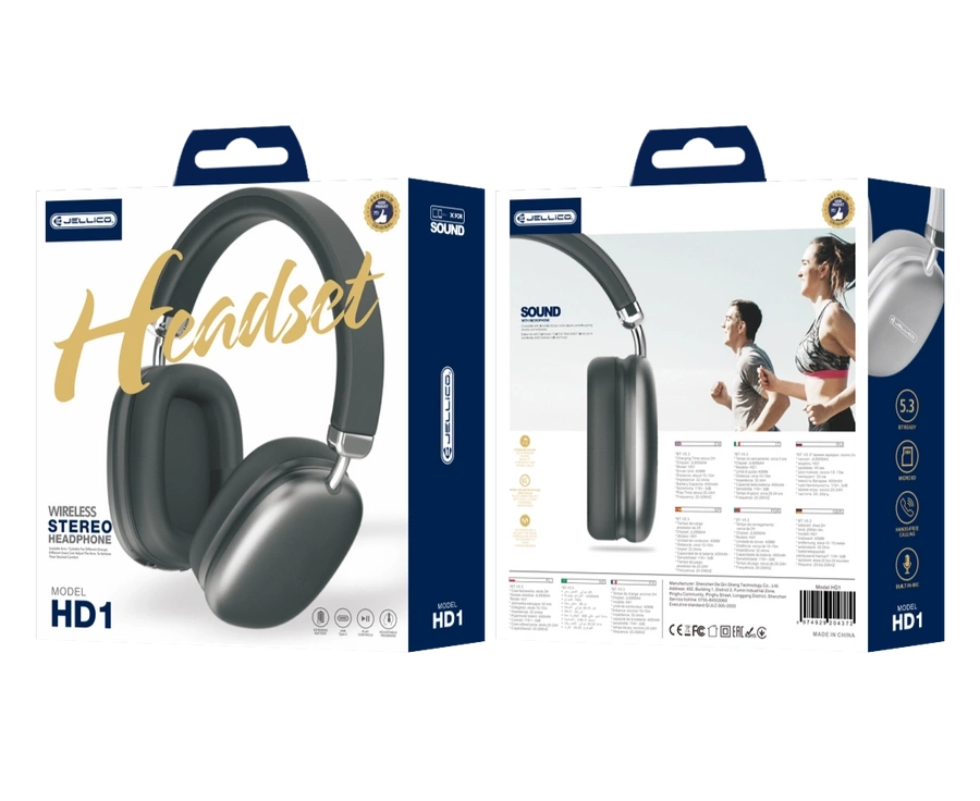 JELLICO bezvadu austiņas HD1 Melns