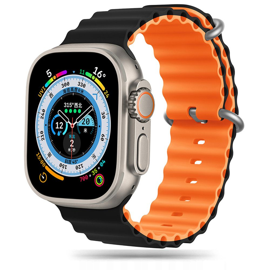 TECH-PROTECT ICONBAND PRO APPLE WATCH 4 / 5 / 6 / 7 / 8 / 9 / SE / ULTRA 1 / 2 (42 / 44 / 45 / 49 MM) MELNS/ORANŽS