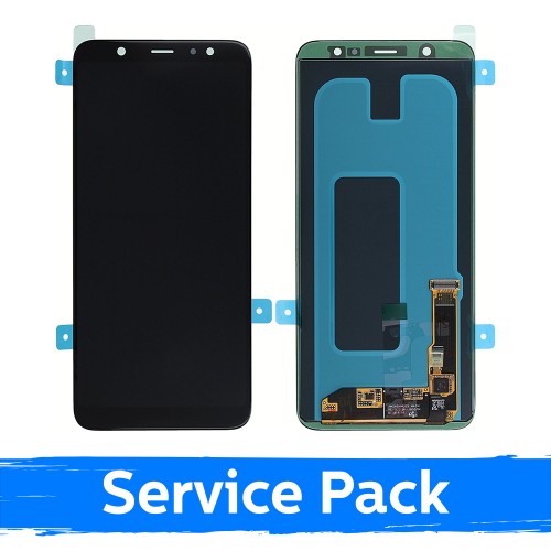 LCD Displejs Saderīgs ar Samsung A605 2018 A6+ Melns (Service Pack)