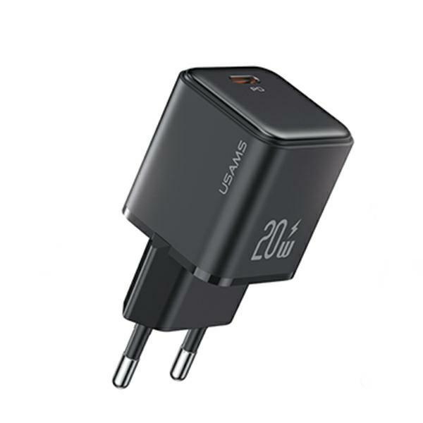 USAMS Tīkla lādētājs 1xUSB-C PD20W (tikai galviņa) PD3.0 Fast Charging melns X-ron Series CC183TC01 (US-CC183)