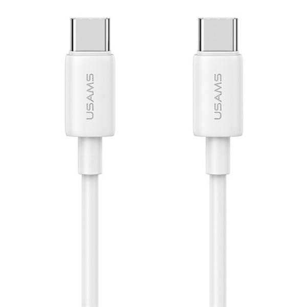 USAMS Kabelis USB-C na USB-C 60W 1m Fast Charging YD Series balts SJ711USB02 (US-SJ711)