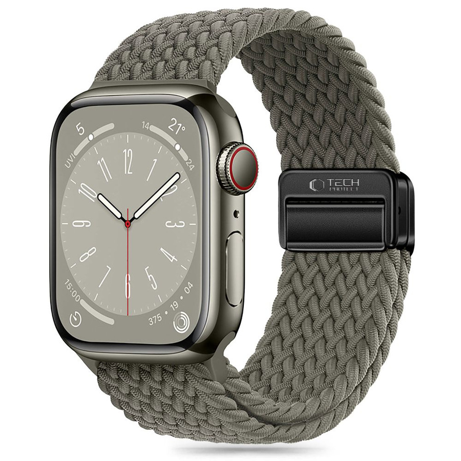 TECH-PROTECT NYLONMAG APPLE WATCH 4 / 5 / 6 / 7 / 8 / 9 / SE / ULTRA 1 / 2 (42 / 44 / 45 / 49 MM) OLĪVU PELĒKS