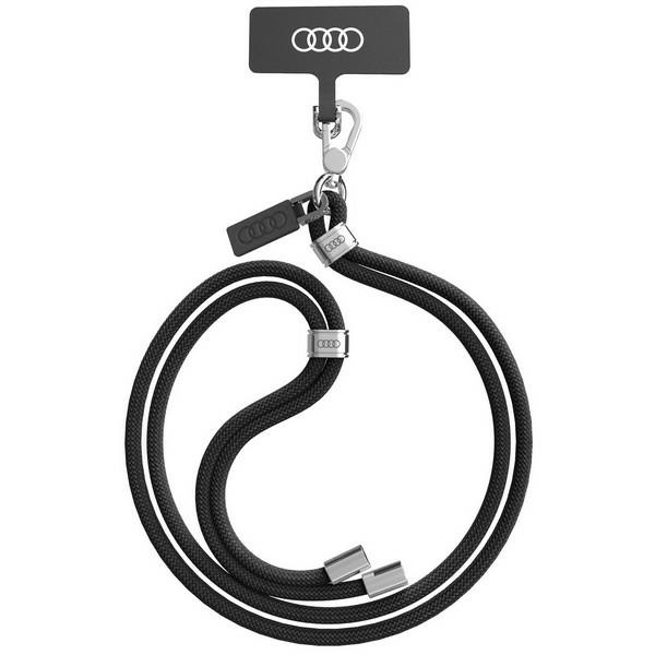 Audi universāla tālruņa siksniņa 120cm 6mm crossbody melna AU-CBL6-R8/D1-BK