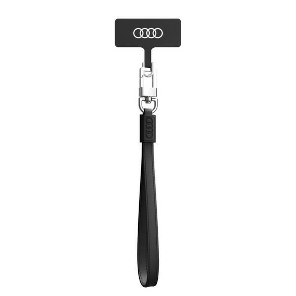 Audi universāla tālruņa siksniņa 28cm 10mm ādas melna AU-HSLSL-GT/D1-BK