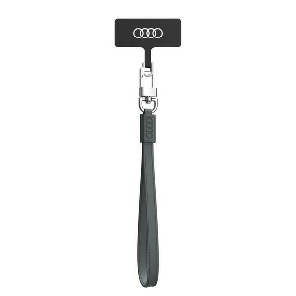 Audi universāla tālruņa siksniņa 28cm 10mm ādas pelēka AU-HSLSL-GT/D1-GY