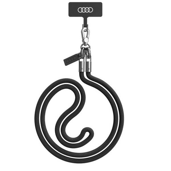 Audi universāla tālruņa siksniņa 120cm 6mm crossbody melna AU-CBL8-R8/D1-BK