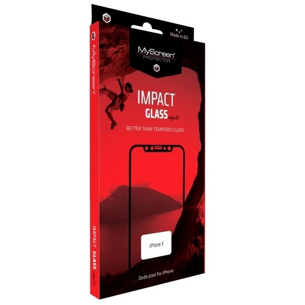 MS ImpactGLASS Edge 3D iPhone 7/8 balts Triecienizturīgs 8H hibrīda stikls visam ekrānam
