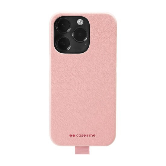 Case & Me Amelie maciņš no ādas efekta materiāla priekš iPhone 13 Pro- Rozā