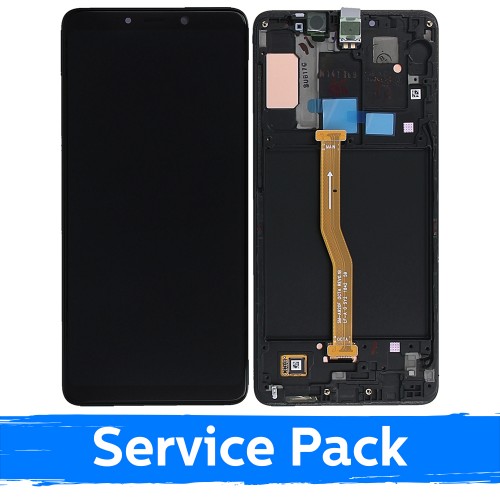 LCD Displejs Saderīgs ar Samsung A920 A9 Melns (Service Pack)