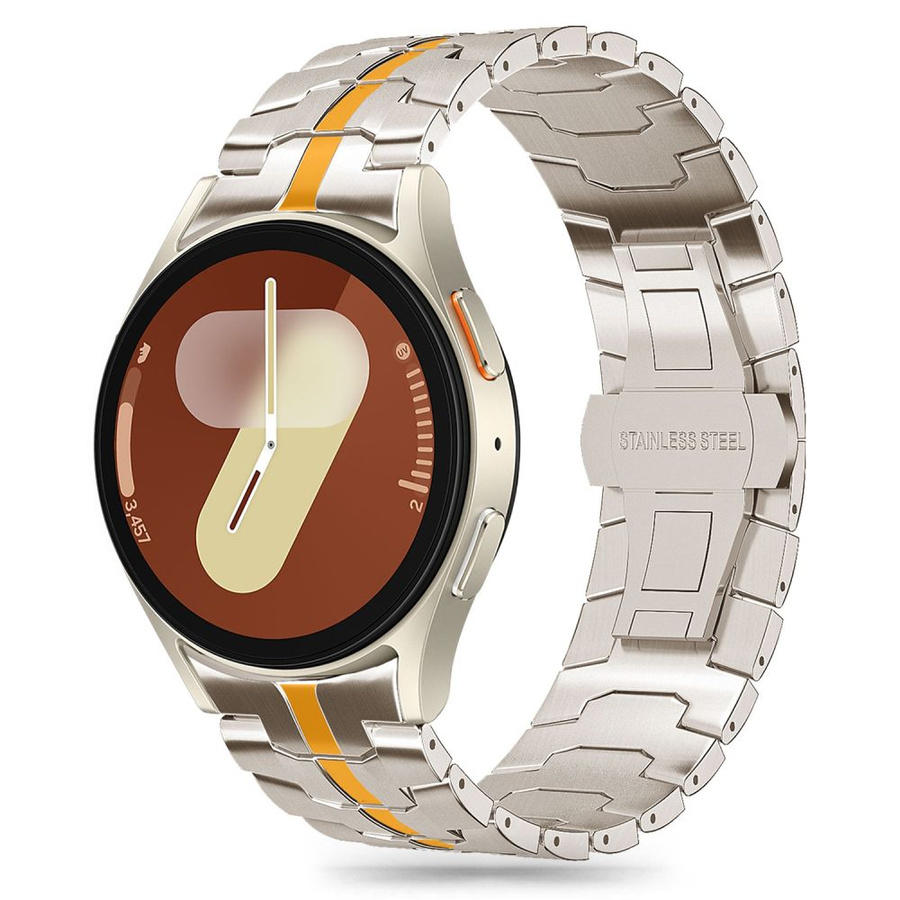 TECH-PROTECT STAINLESS LINE SAMSUNG GALAXY WATCH 4 / 5 / 5 PRO / 6 / 7 / FE TITANIUM/ORANŽS