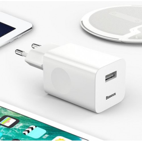 Lādētājs Baseus "Quick Lādētājs" Balts (Output: 3A / Quick Charging)
