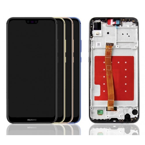 LCD Displejs Saderīgs ar Huawei P20 Lite Ar Zils Frame HQ