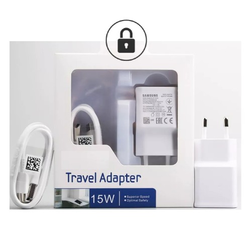 Lādētājs Samsung EP-TA200W Balts original (2A / Fast Charge) + "Type-C" kabelis / (original package)