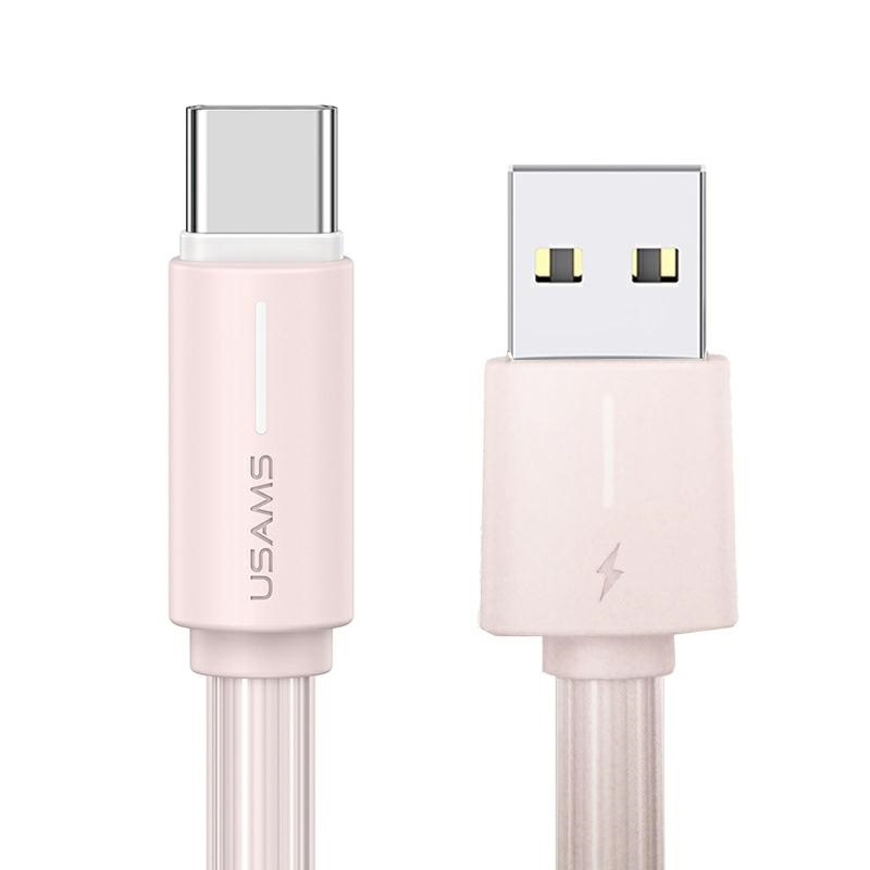 USAMS Kabelis USB-C 3A YU Series 1m USB-C/USB-A rozā SJ732USB04 (US-SJ732)