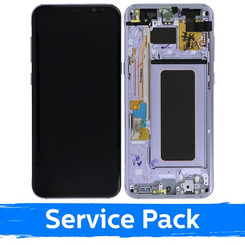 LCD Displejs Saderīgs ar Samsung G955 S8 Plus Ar Frame / Orchid Pelēks / (Service Pack)