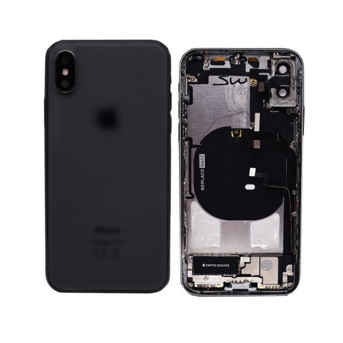 Aizmugurējais vāciņš Saderīgs ar iPhone X full housing / Melns / OEM