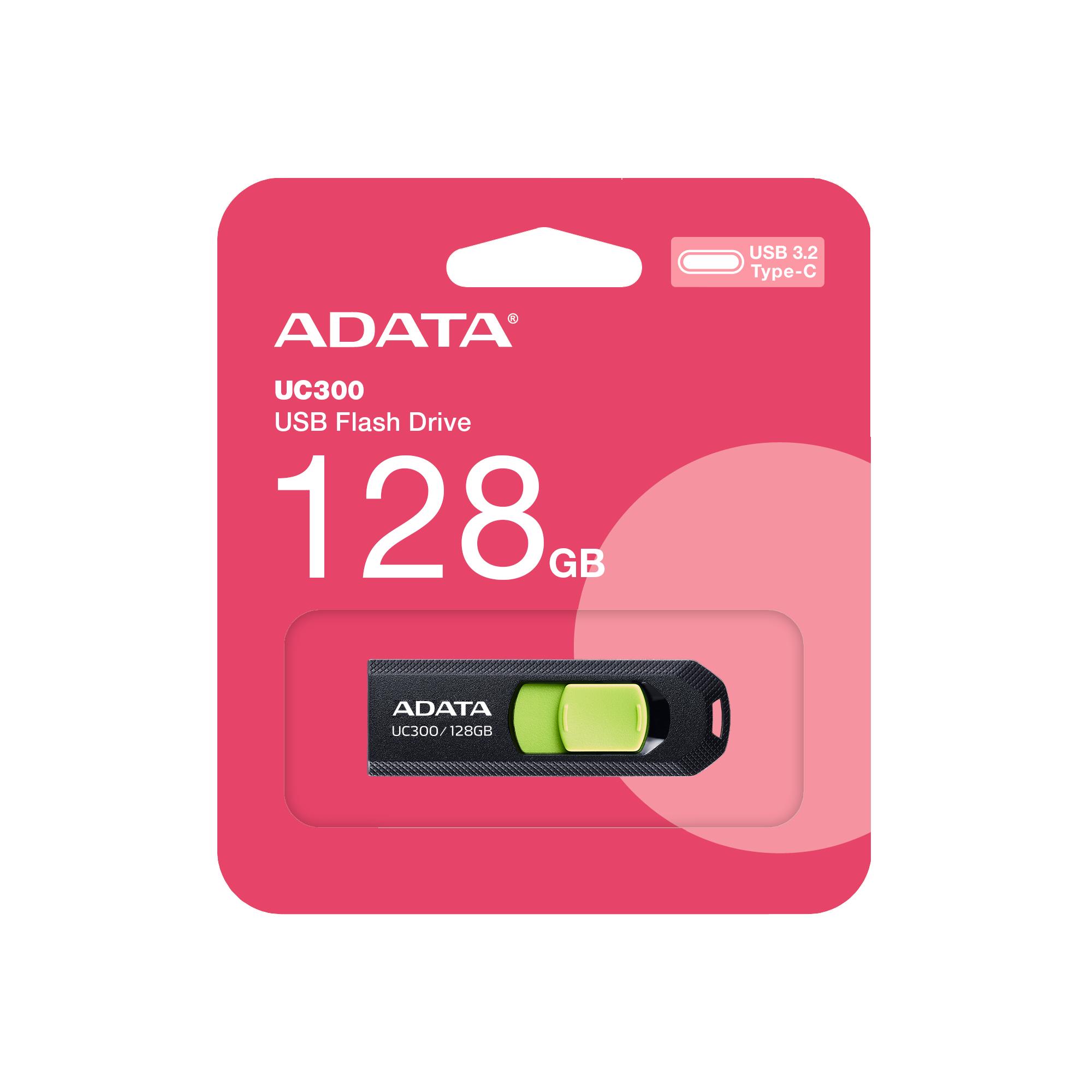 Adata UC300 USB-C 128GB zibatmiņa, melna/zaļa