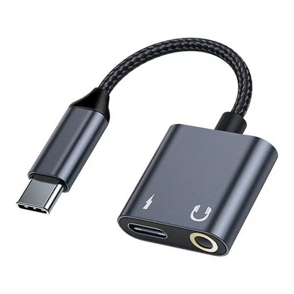 Beline Adaptera sadalītājs USB-C uz USB-C/Jack 3,5mm 60W DAC BLNAA01 melns