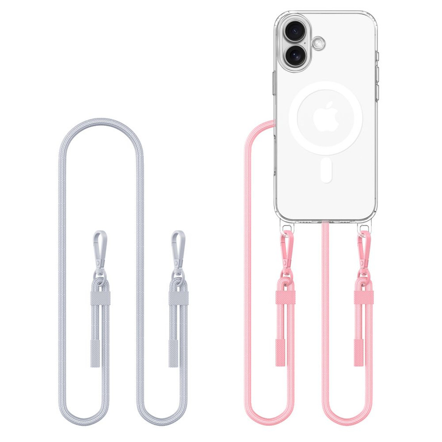 Maciņš TECH-PROTECT FLEXAIR CHAIN MAGSAFE IPHONE 16 pelēks & rozā