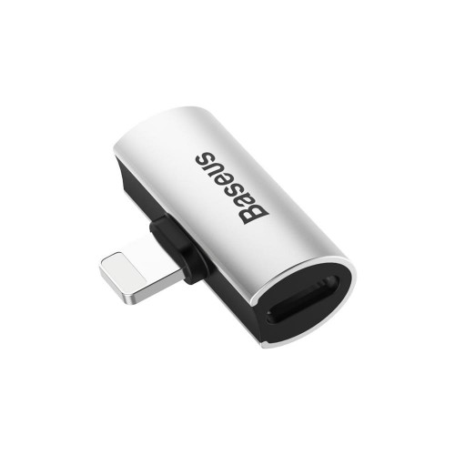 Adapteris Baseus L46 balts (ievade Lightning / izvade 2x Lightning)