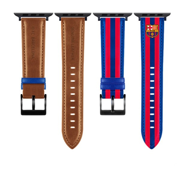FC Barcelona Apple Watch Band Īsta āda 44/45" OCFCBAWBBG45 BG