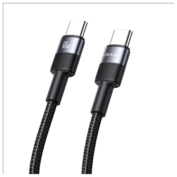 USAMS Kabelis USB-C uz USB-C 60W 1.2m Aluminum Alloy Data Cable SY Series SJ724USB01 (US-SJ724)
