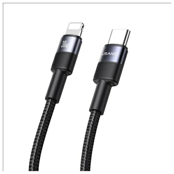 USAMS Kabelis USB-C uz Lightning 30W 1.2m Aluminum Alloy Data Cable SY Series SJ729USB01 (US-SJ729)