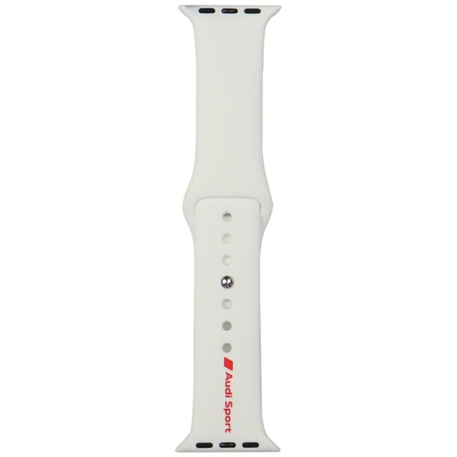Siksniņa Audi Sport Red Logo Silicone Watch Strap priekš Apple Watch 40/41/42mm balts