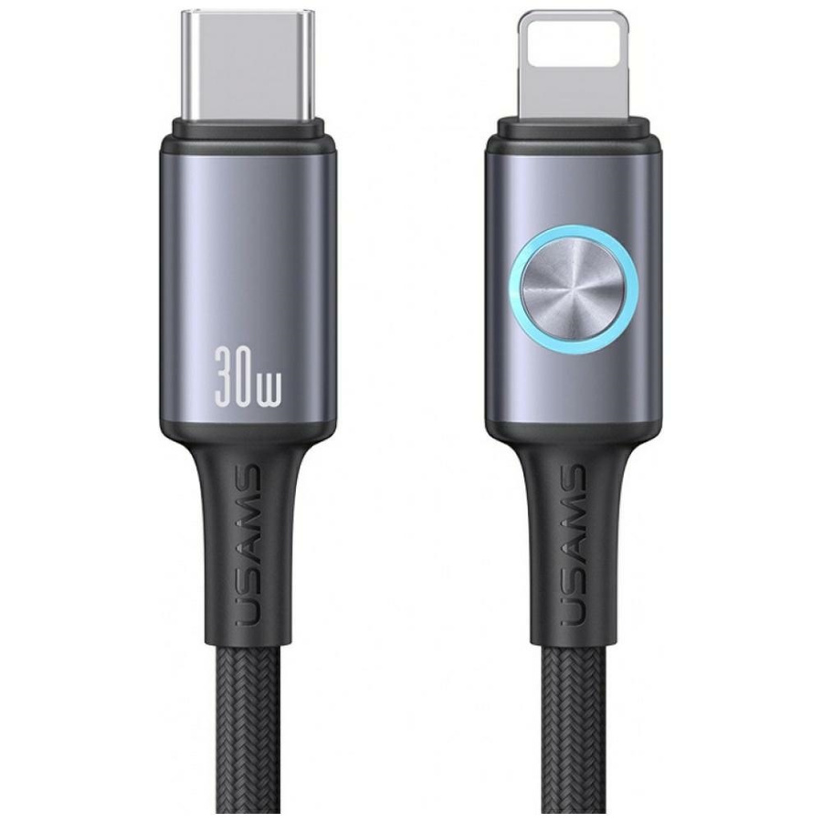Kabelis USAMS Huan Series SJ753 30W USB-C uz USB-C 1,2 m tumšs