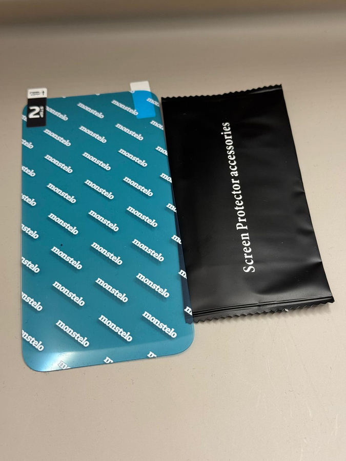 Hibrīda stikls 9H MONSTELO priekš iPhone 14 Pro + Montāžas komplekts 10 gab.