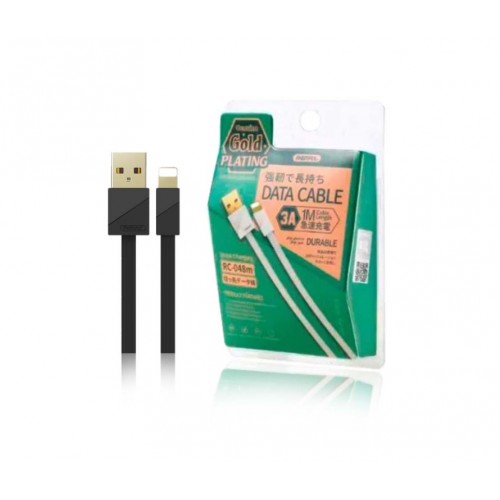 USB Kabelis Remax "Quick Charge 3A" RC-048i Melns "Lightning" 100cm