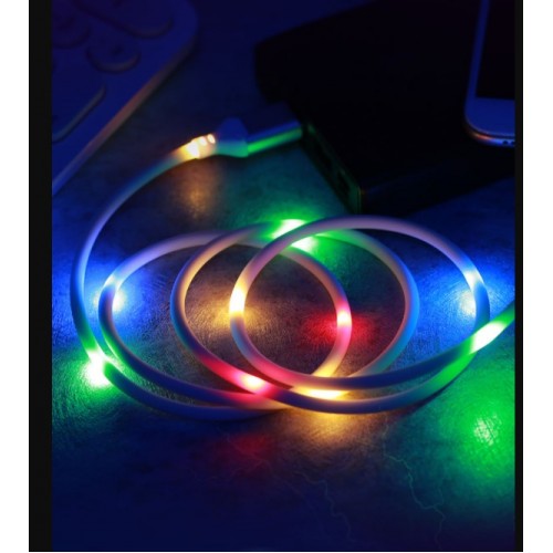 USB Kabelis Remax PD-B14 dark "Lightning" / LED light / 100cm