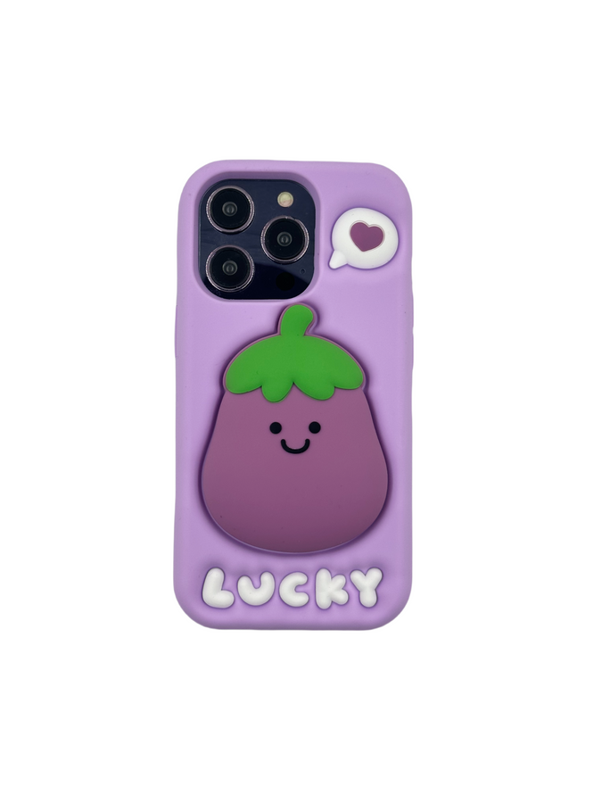 Maciņš 3D EGGPLANT AR TURĒTĀJU IPHONE 16 PRO