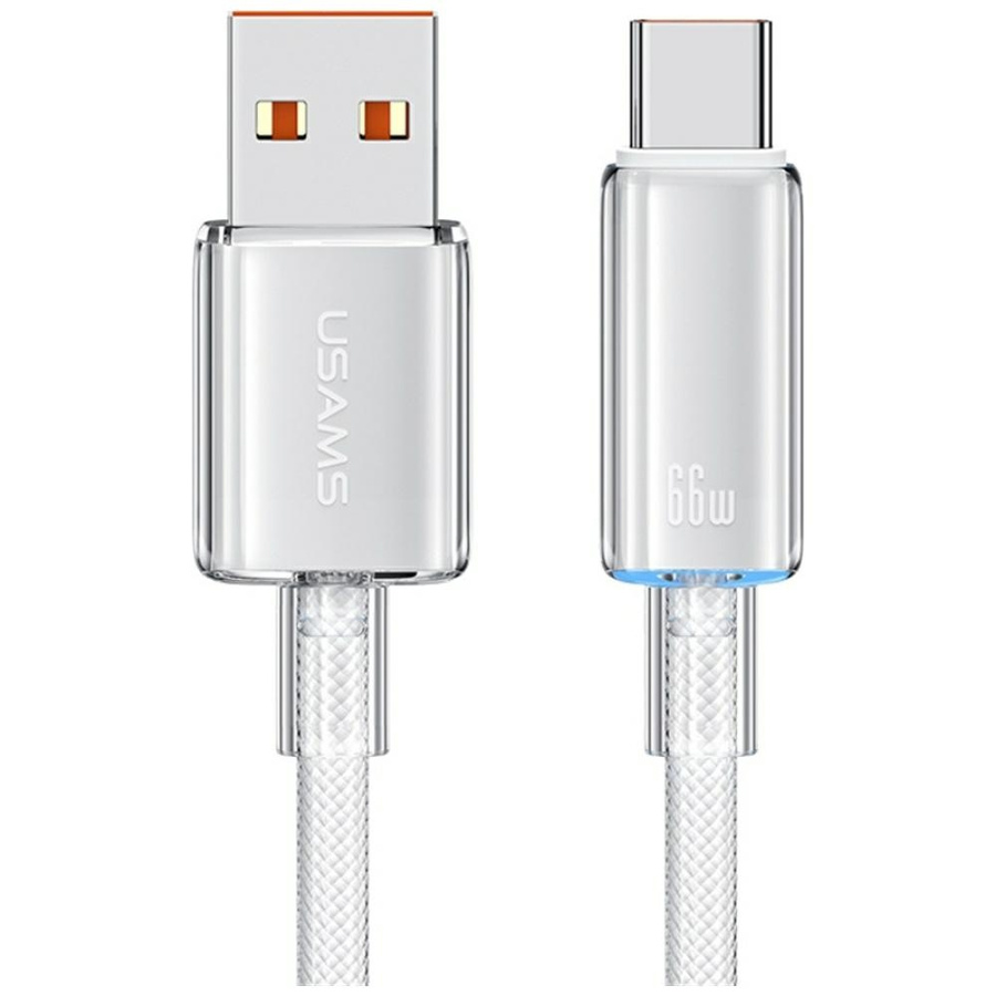 USAMS kabelis Cloud Series US-SJ658 6A USB-A uz USB-C 1,2m balts